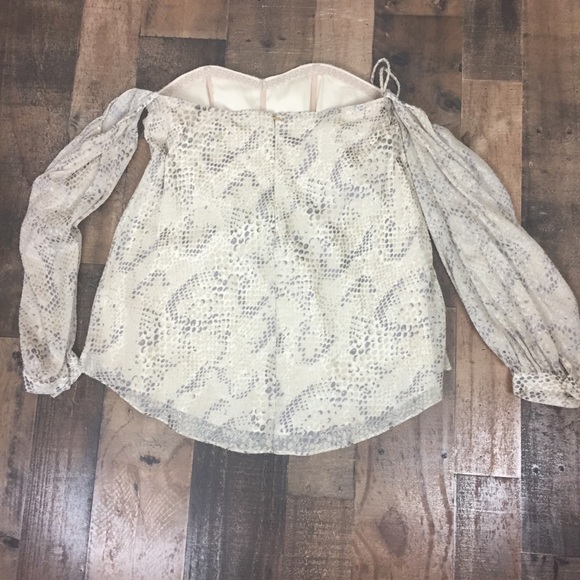 Haute Hippee strapless cream print top - Picture 2 of 8